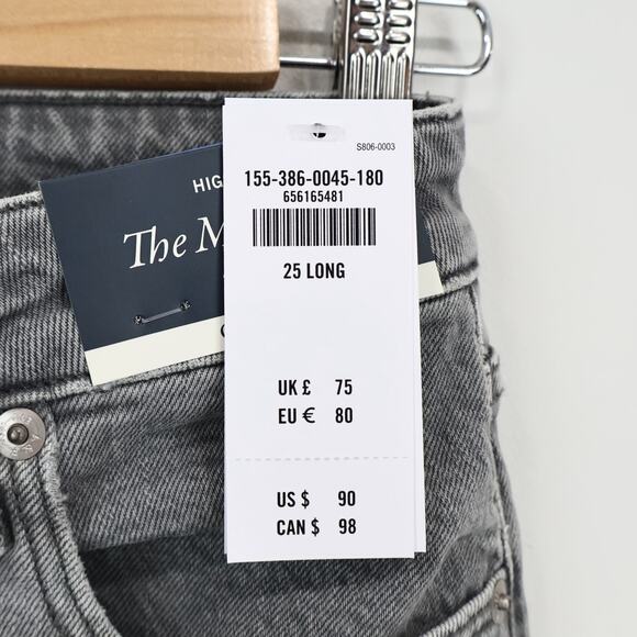 Abercrombie & Fitch Curve Love High Rise Mom Jean Grey Size 25 Long NWT - Picture 9 of 9